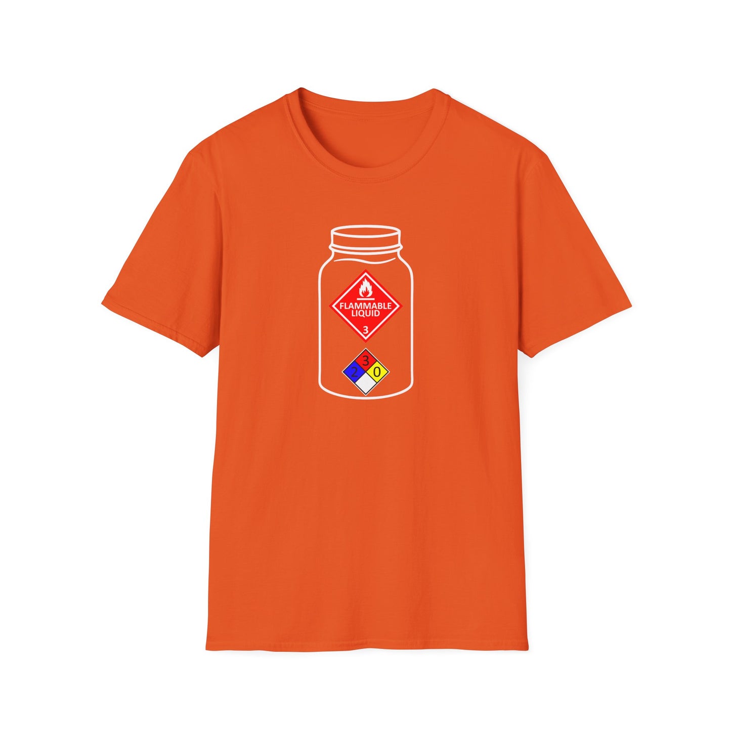 NFPA-704 Flammable Liquids Warning Moonshine & Distilling Softstyle Tee T-Shirt