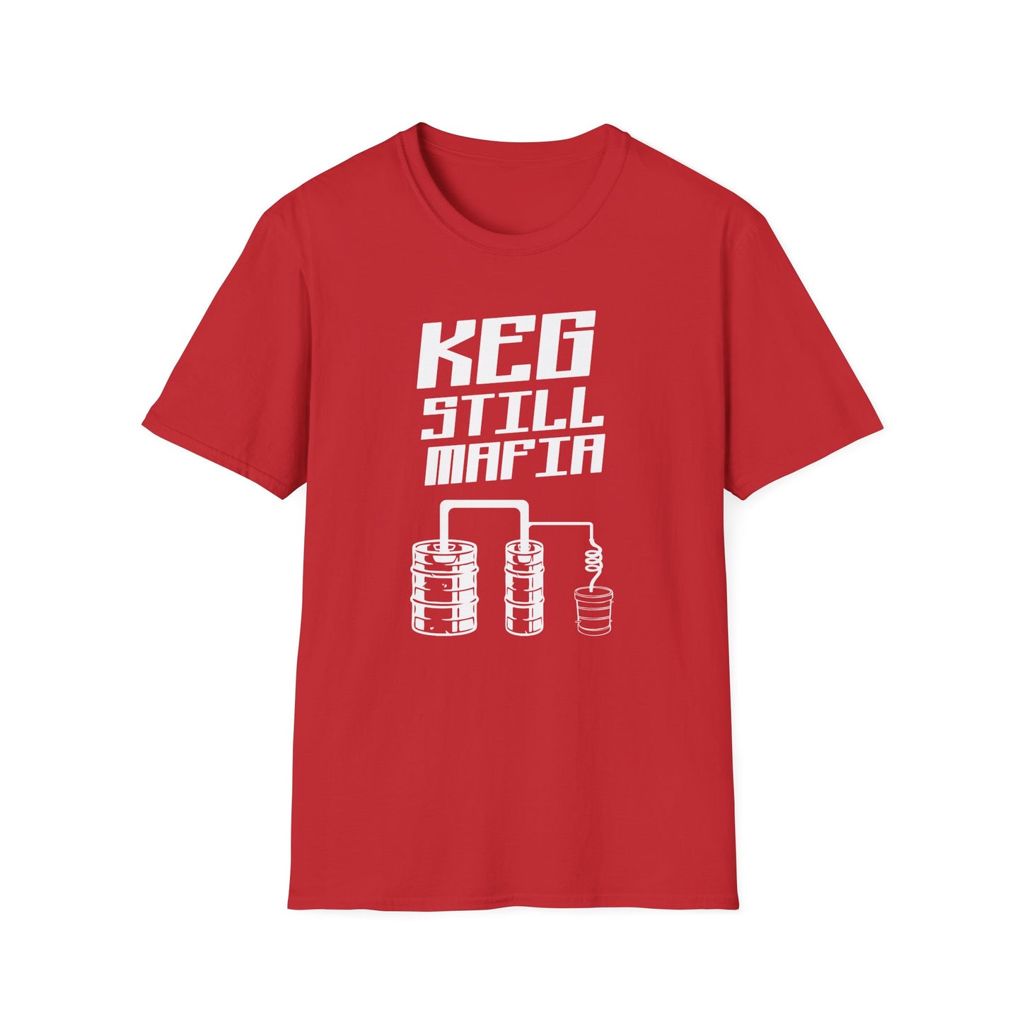 Keg Still Mafia Moonshine Distiller Softstyle Tee T-Shirt