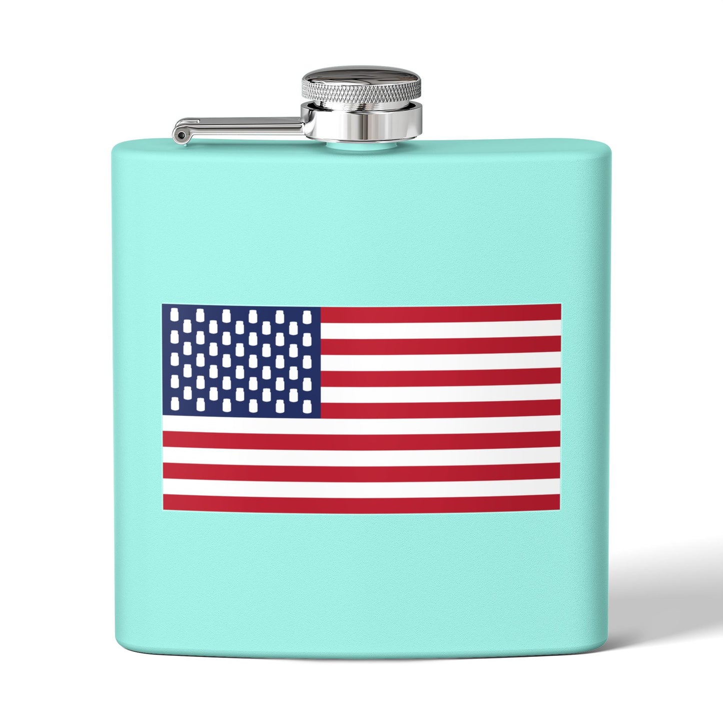 Mason Jar American Flag "Jars & Stripes" 6oz Stainless Steel Flask - Multiple Colors!