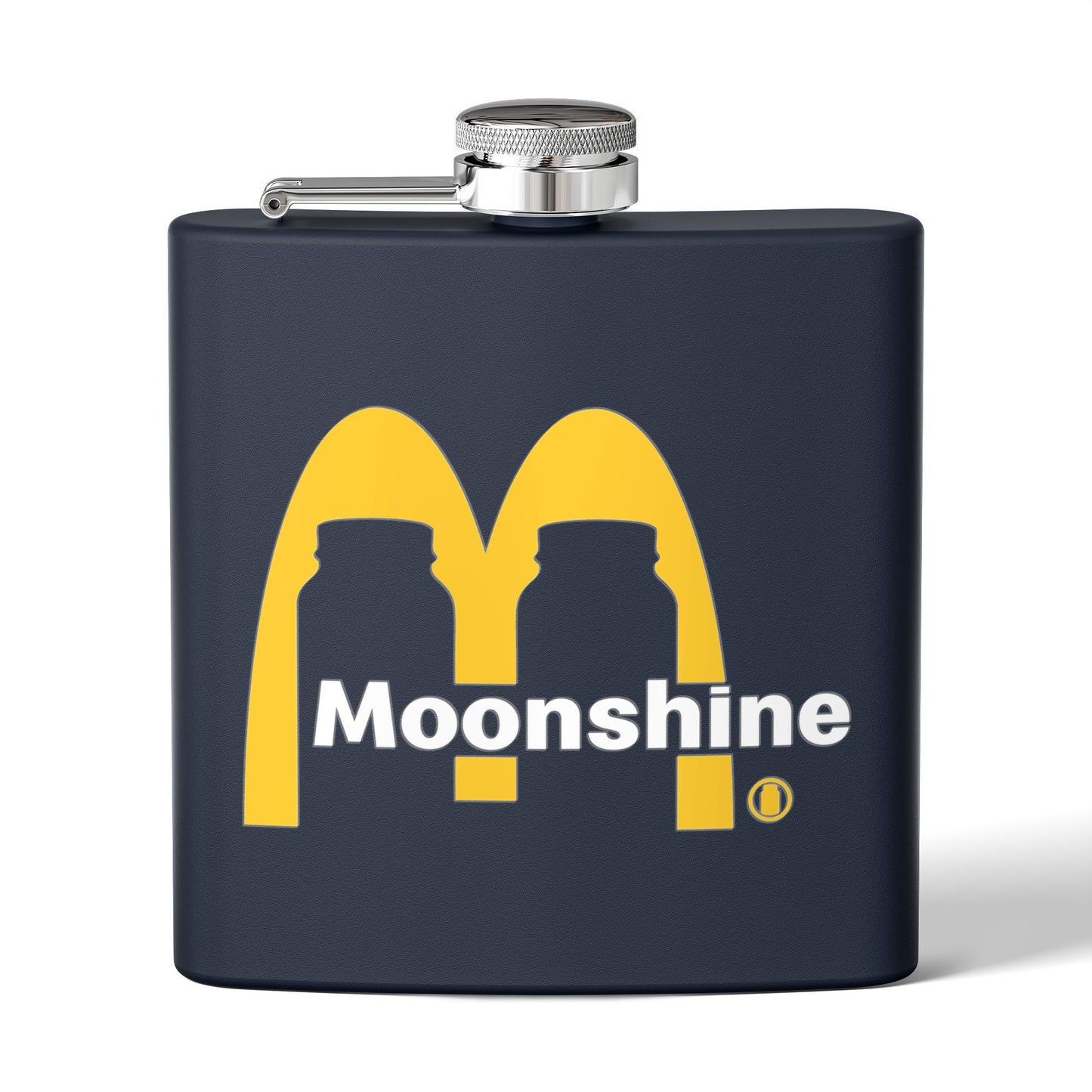 Fast Food Moonshine Mason Jars Parody 6oz Stainless Steel Flask - Multiple Colors!