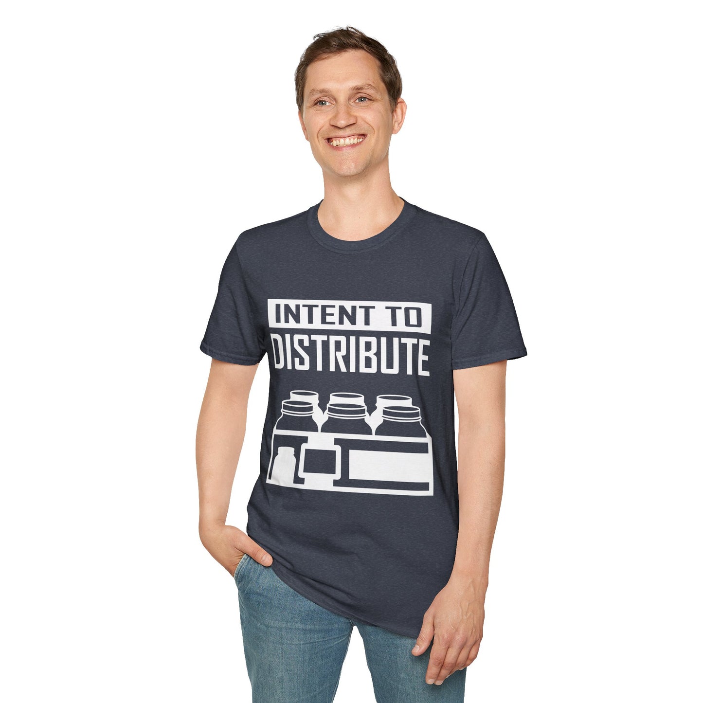 Intent To Distribute Mason Jar Case Moonshine & Canning Softstyle Tee T-Shirt