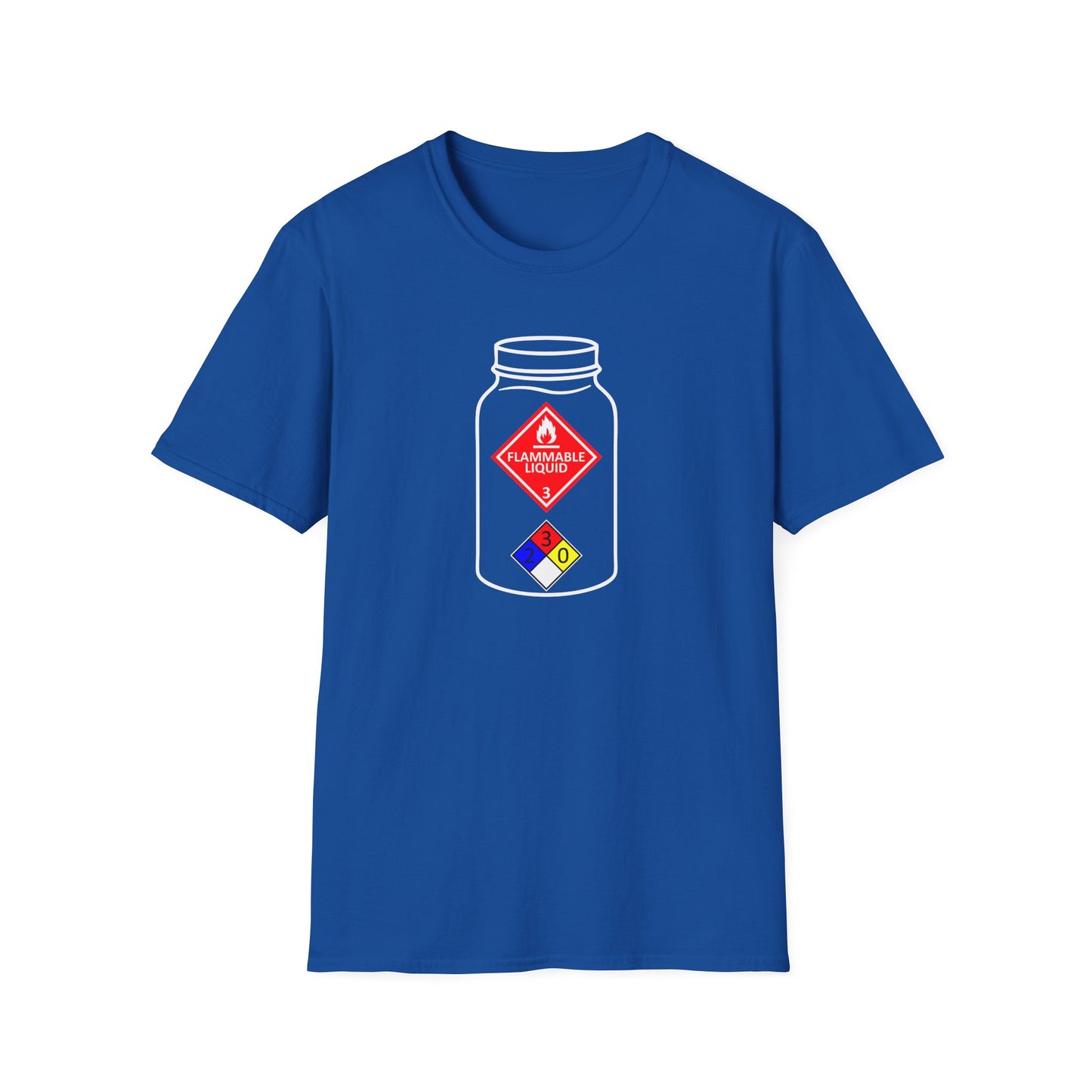 NFPA-704 Flammable Liquids Warning Moonshine & Distilling Softstyle Tee T-Shirt