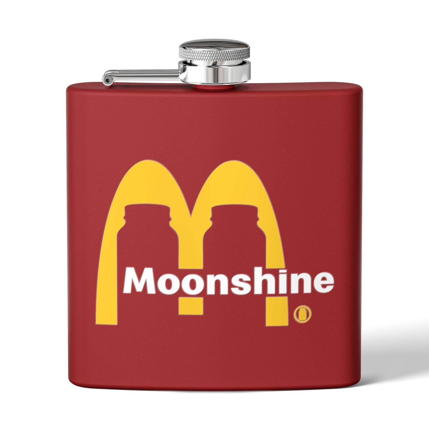 Fast Food Moonshine Mason Jars Parody 6oz Stainless Steel Flask - Multiple Colors!