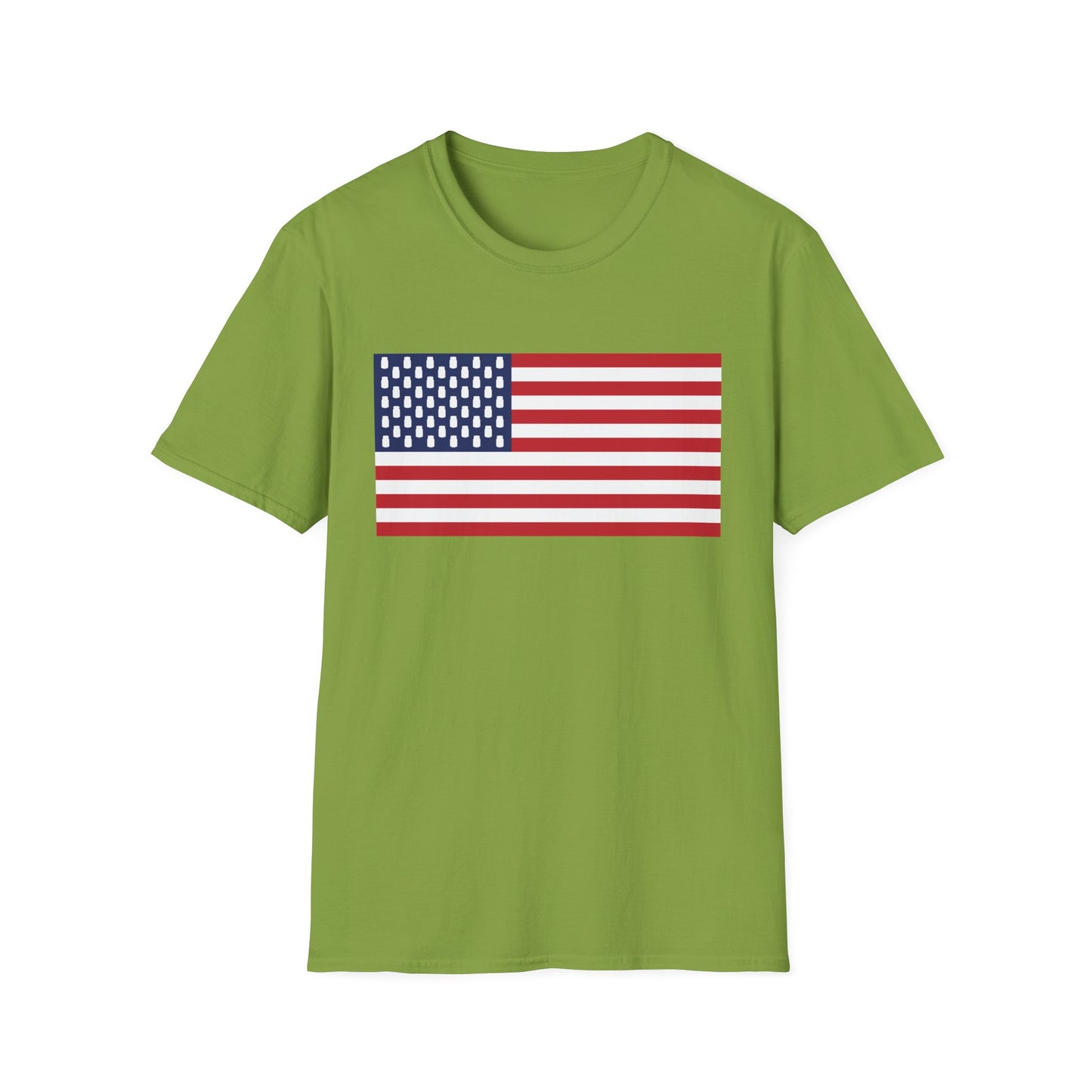 Mason Jar American Flag "Jars & Stripes" Softstyle Tee T-Shirt