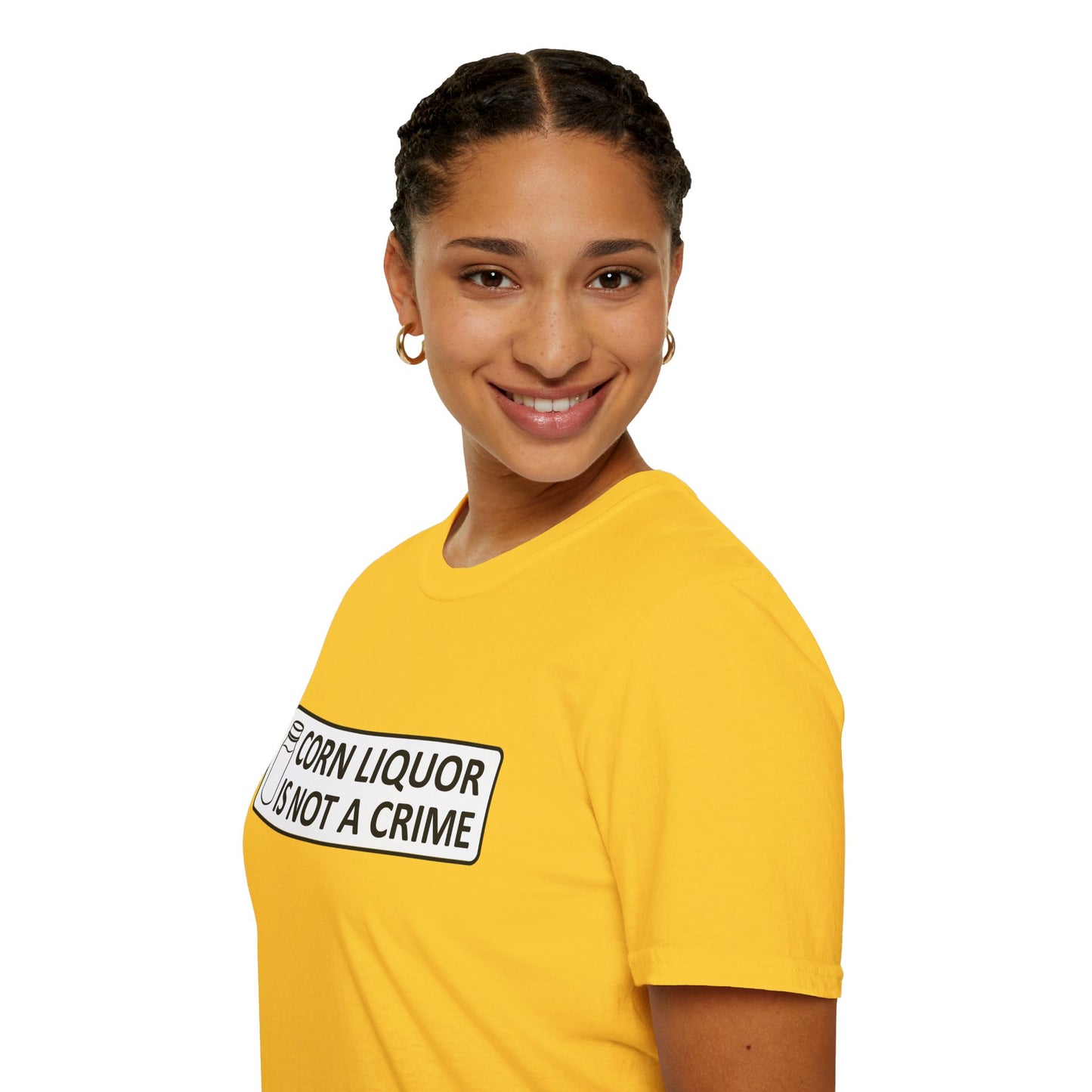 Corn Liquor Is Not A Crime Parody Moonshine & Home Distilling Softstyle Tee T-Shirt