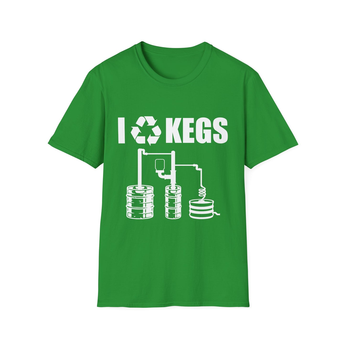 I Recycle Kegs Moonshiner & Hobbyist Distiller Softstyle Tee T-Shirt