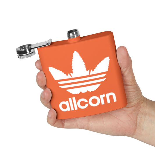 Moonshine Corn Grain Mash Sports Logo Parody 6oz Stainless Steel Flask - Multiple Colors!