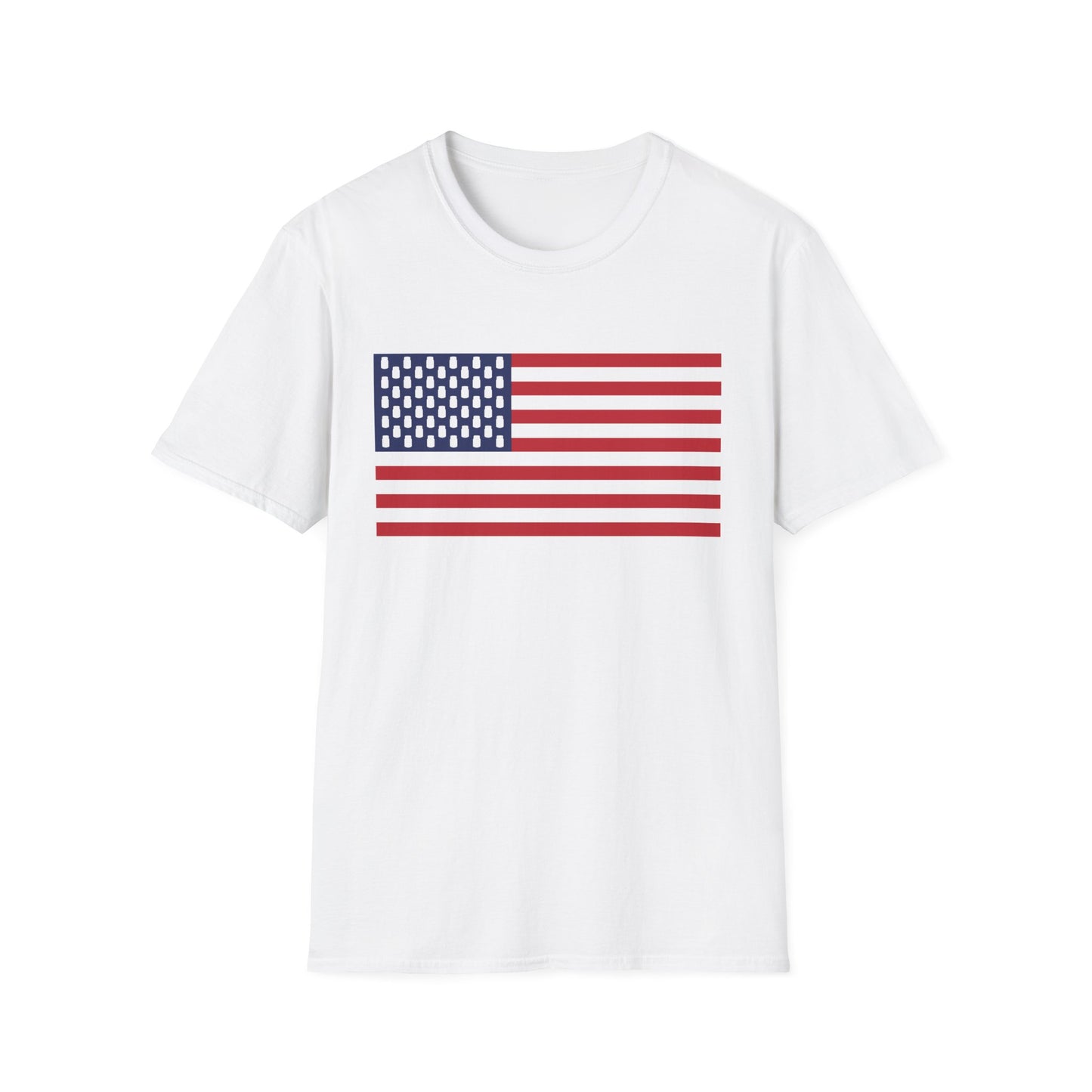 Mason Jar American Flag "Jars & Stripes" Softstyle Tee T-Shirt