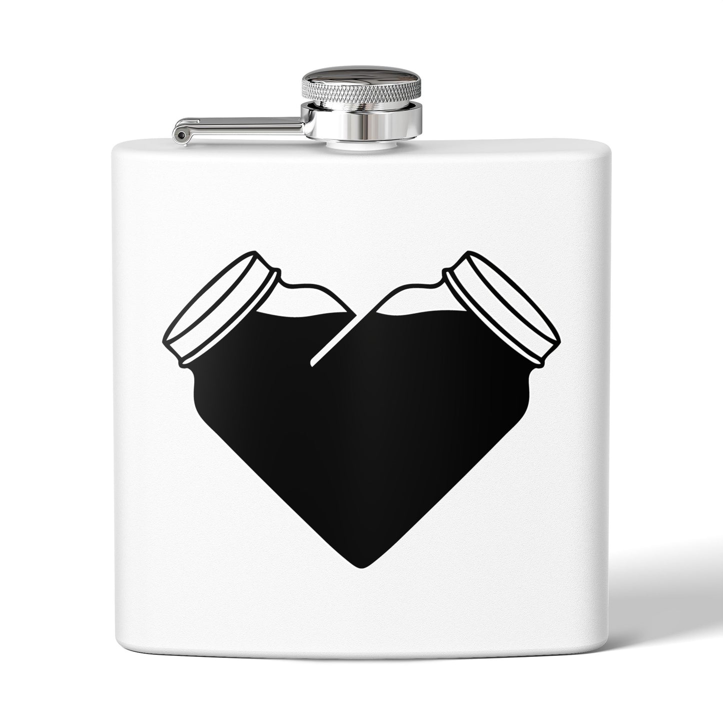 Mason Jar Heart Moonshine Love 6oz Stainless Steel Flask - Multiple Colors!