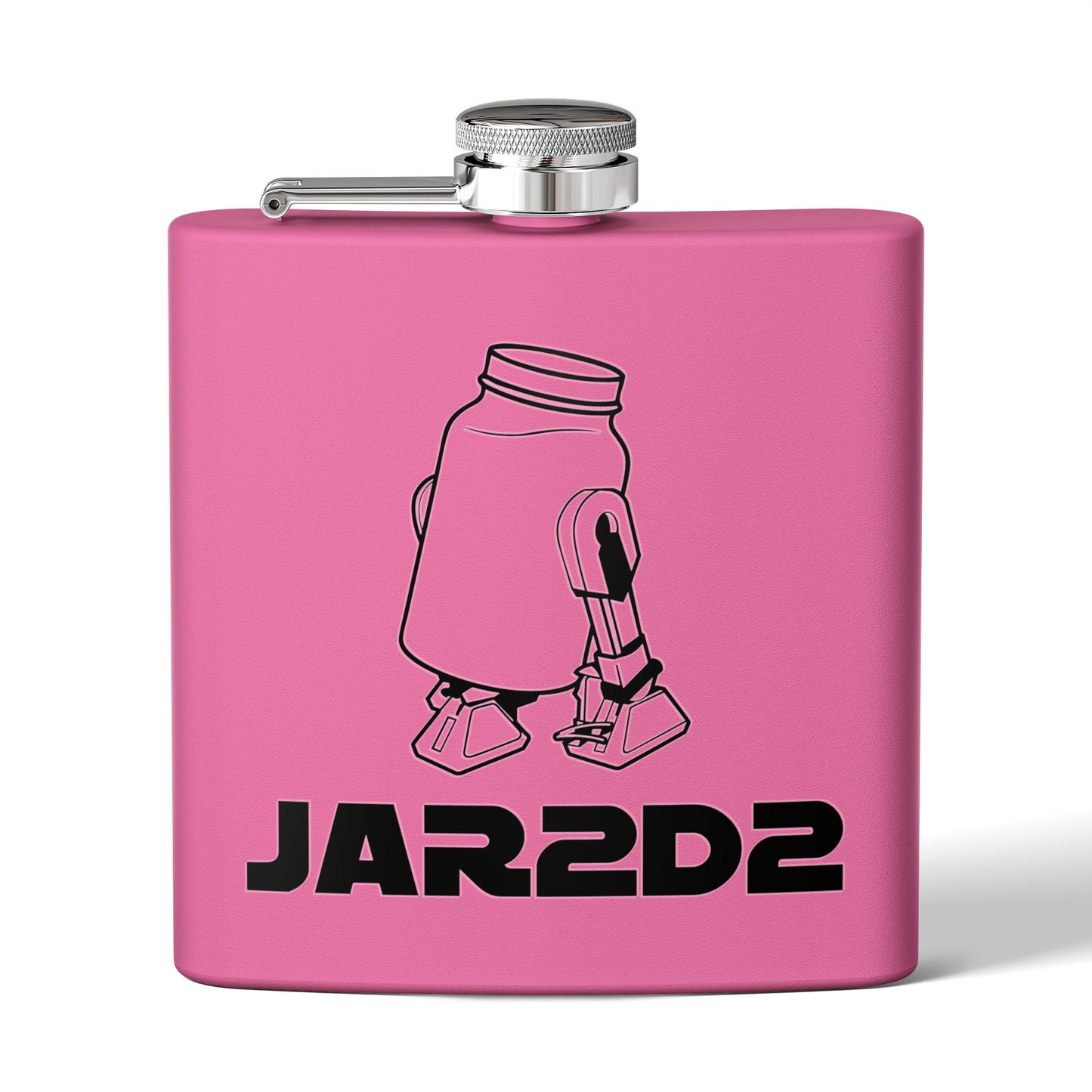 Shine Wars - JAR2D2 Parody Sci-Fi 6oz Stainless Steel Flask - Multiple Colors!