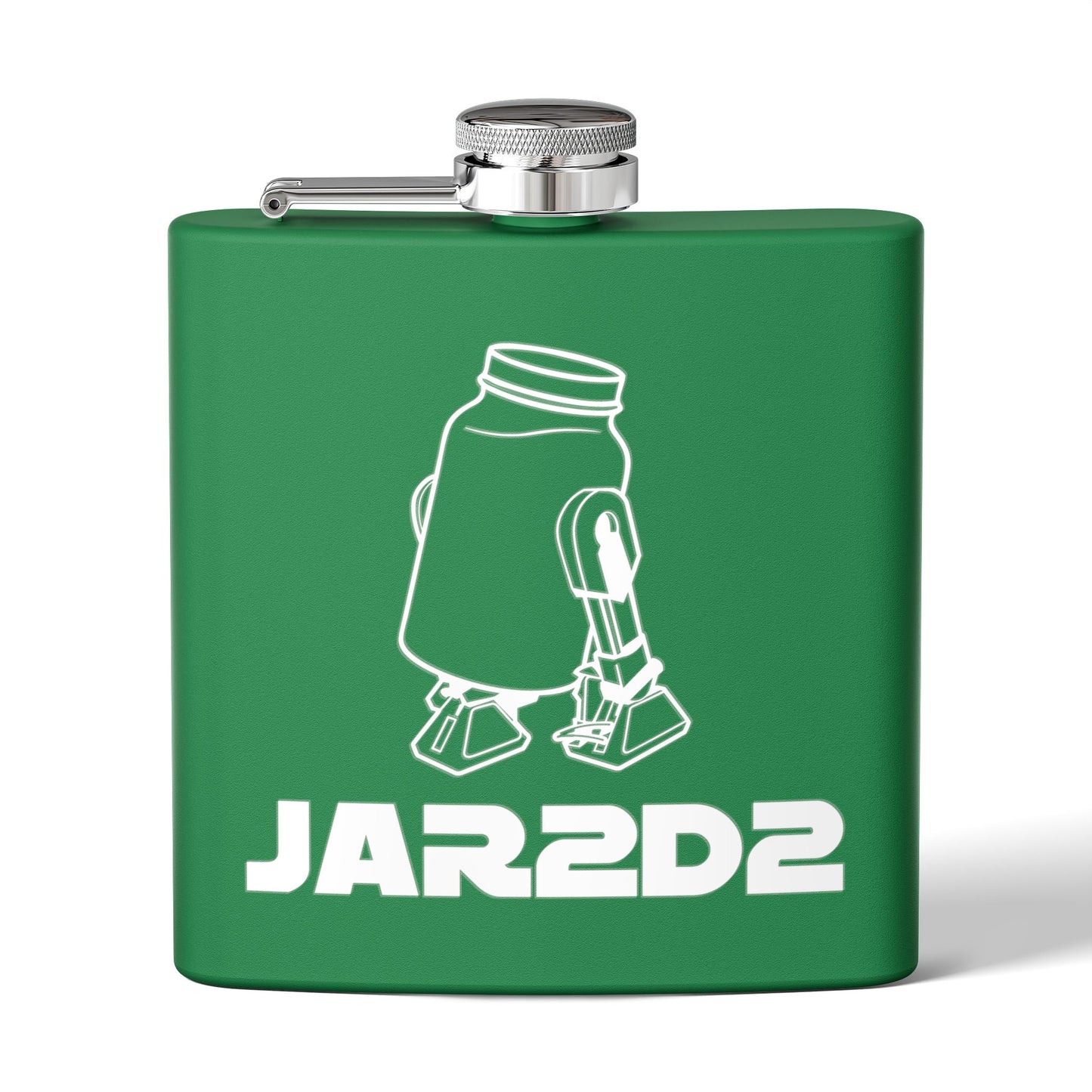Shine Wars - JAR2D2 Parody Sci-Fi 6oz Stainless Steel Flask - Multiple Colors!