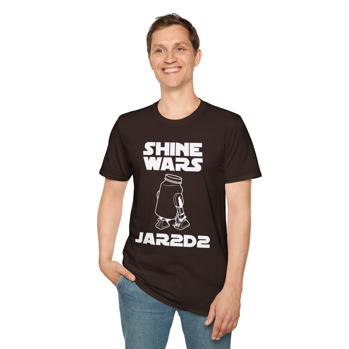 Shine Wars - JAR2D2 Parody Sci-Fi Moonshine & Canning Softstyle Tee T-Shirt