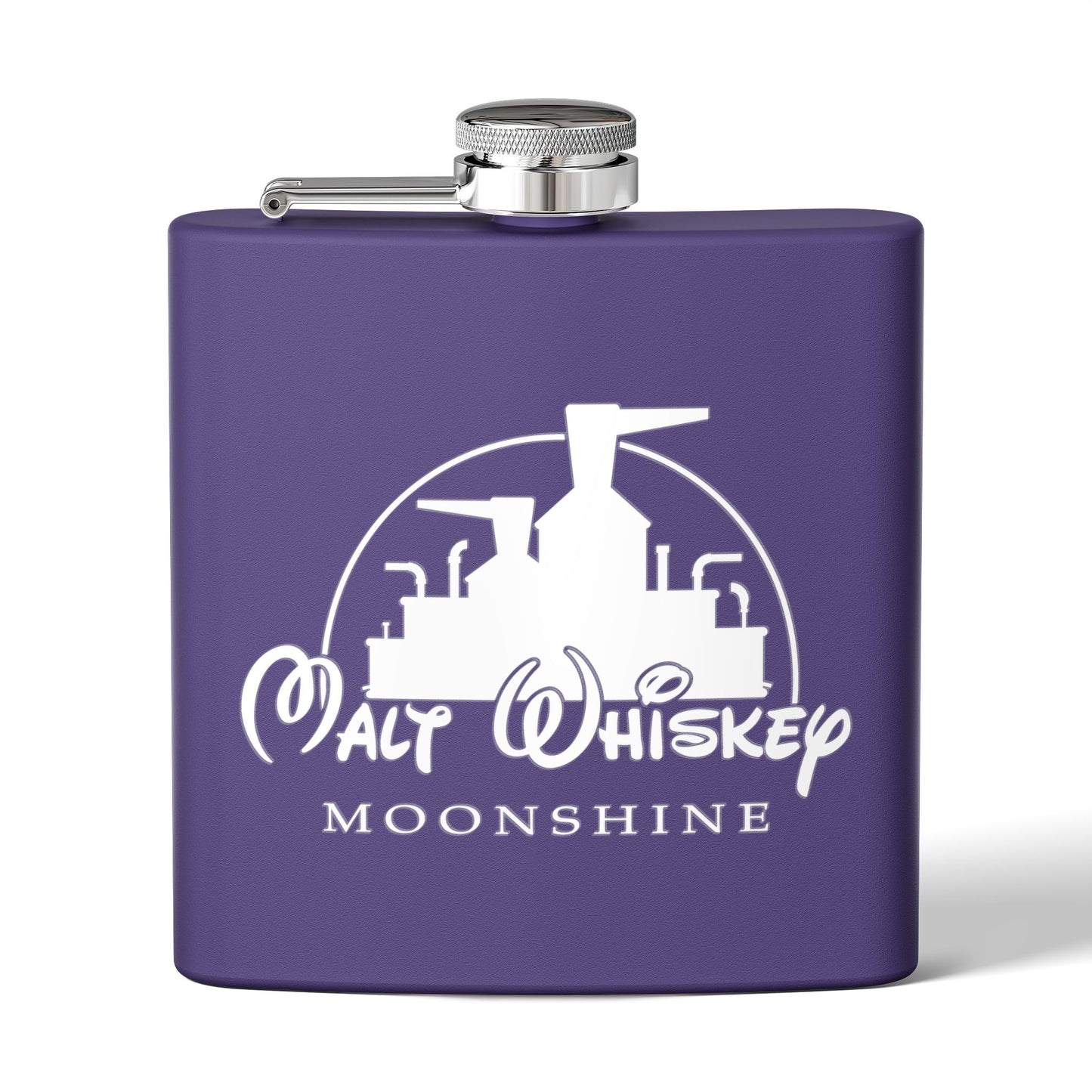 Malt Whiskey Moonshine Parody 6oz Stainless Steel Flask - Multiple Colors!
