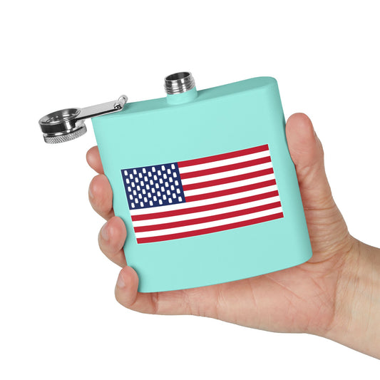 Mason Jar American Flag "Jars & Stripes" 6oz Stainless Steel Flask - Multiple Colors!