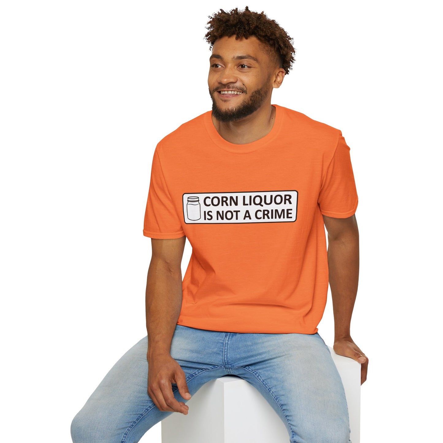 Corn Liquor Is Not A Crime Parody Moonshine & Home Distilling Softstyle Tee T-Shirt