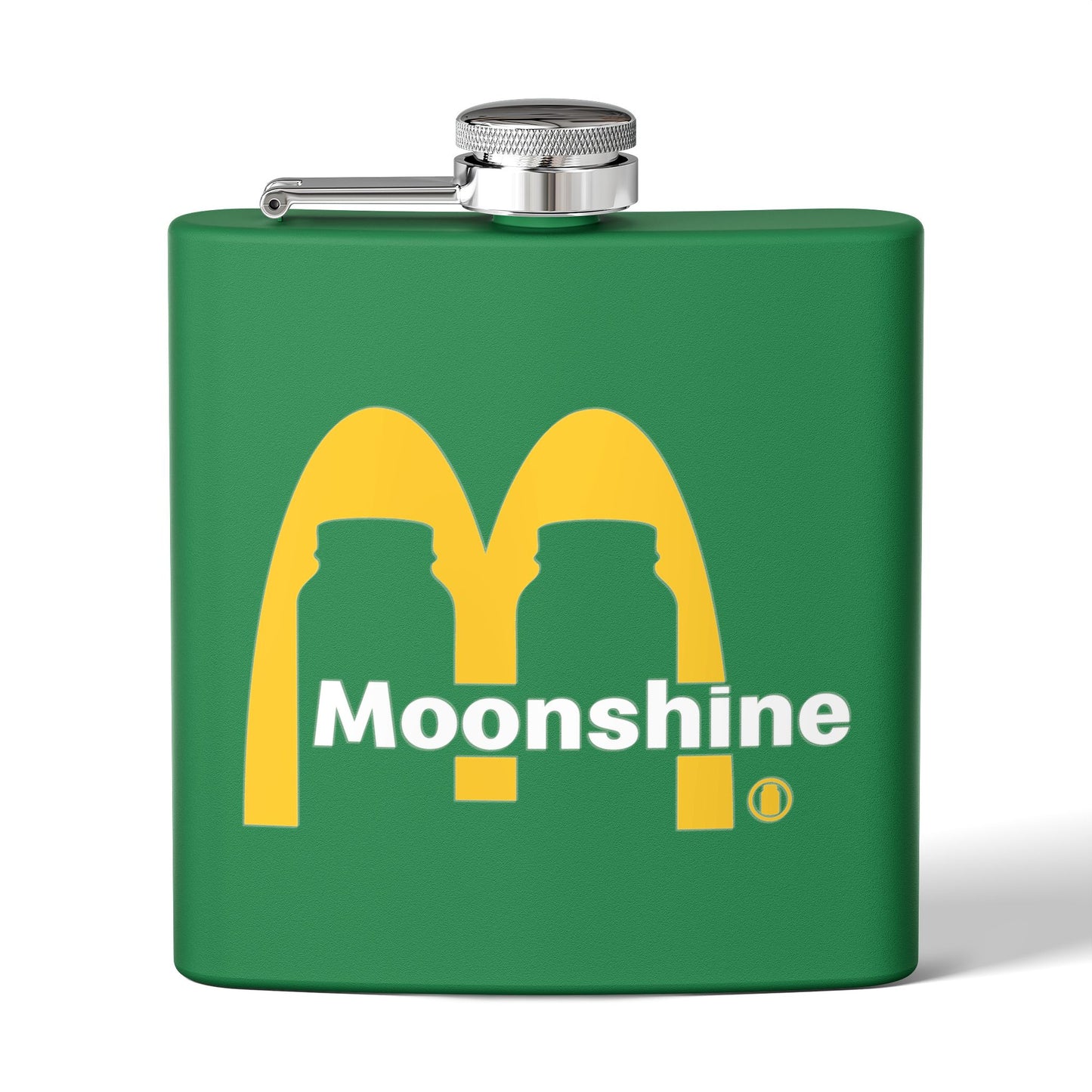 Fast Food Moonshine Mason Jars Parody 6oz Stainless Steel Flask - Multiple Colors!