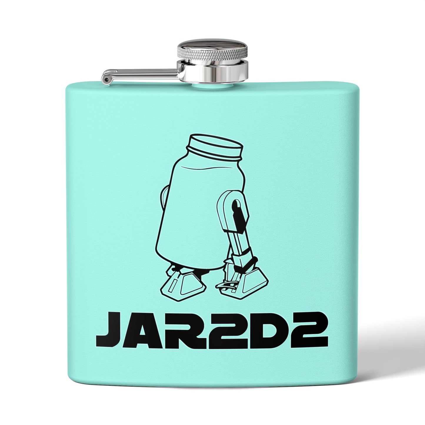 Shine Wars - JAR2D2 Parody Sci-Fi 6oz Stainless Steel Flask - Multiple Colors!