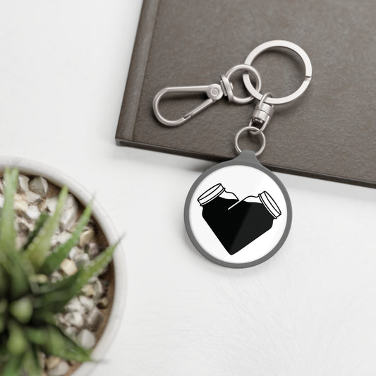 Mason Jar Heart Moonshine Love Keychain w/ Keyring