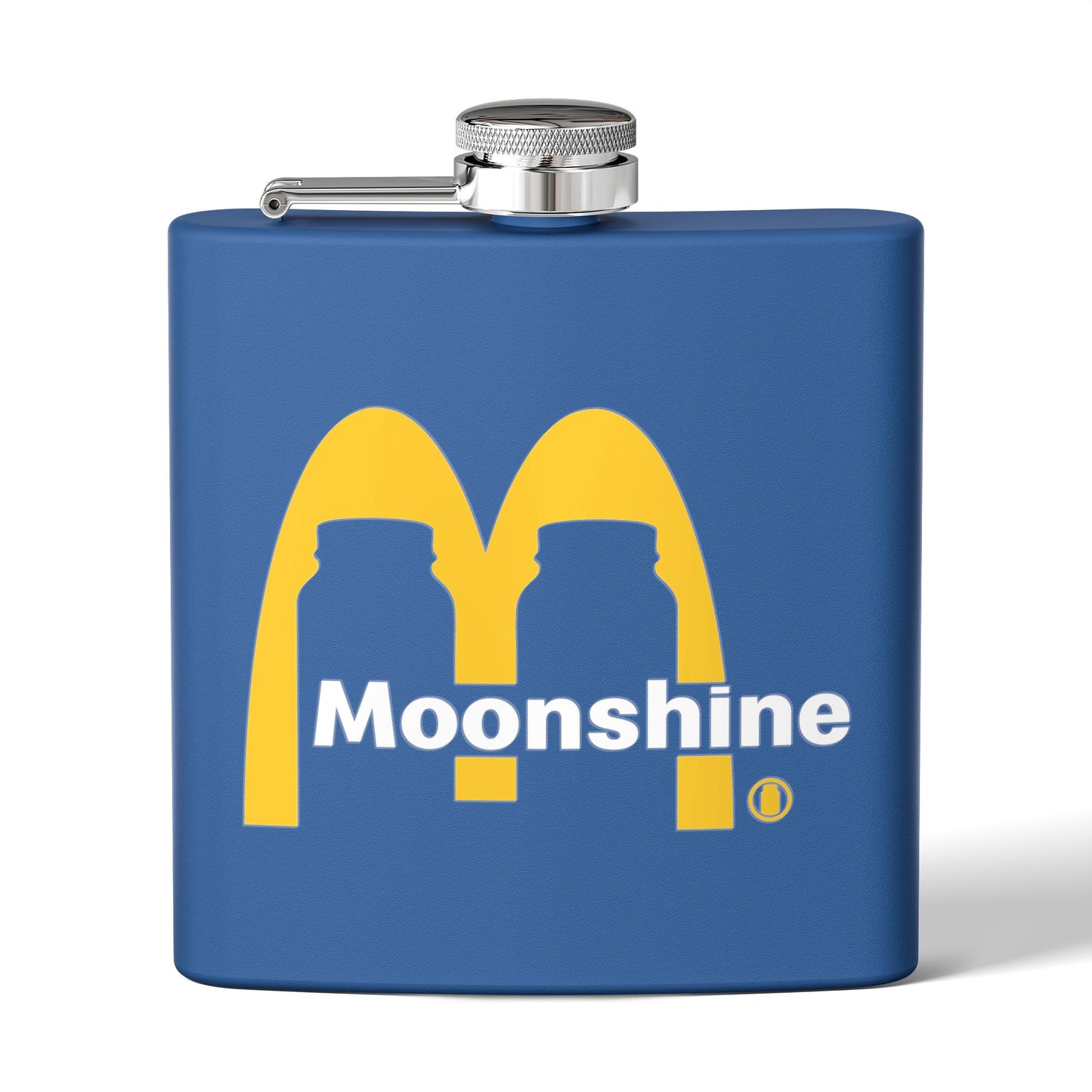 Fast Food Moonshine Mason Jars Parody 6oz Stainless Steel Flask - Multiple Colors!