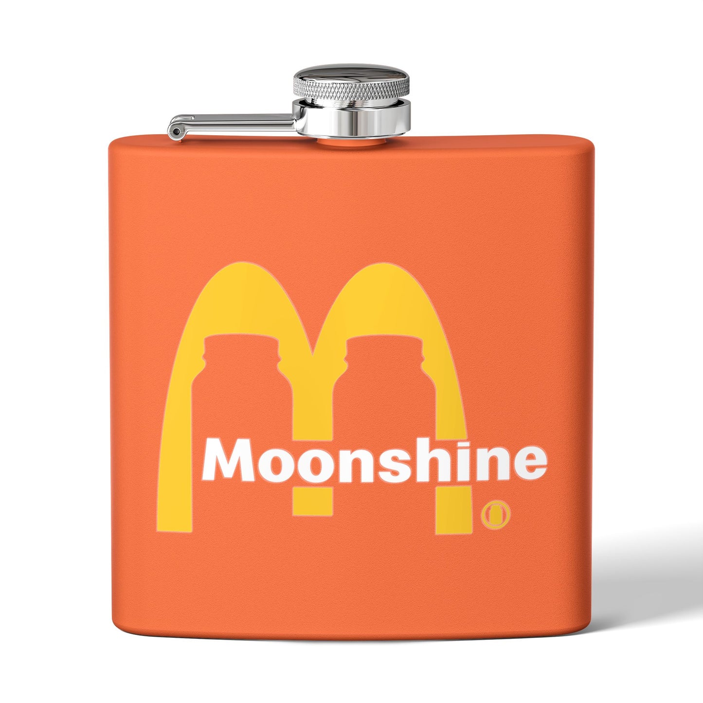 Fast Food Moonshine Mason Jars Parody 6oz Stainless Steel Flask - Multiple Colors!