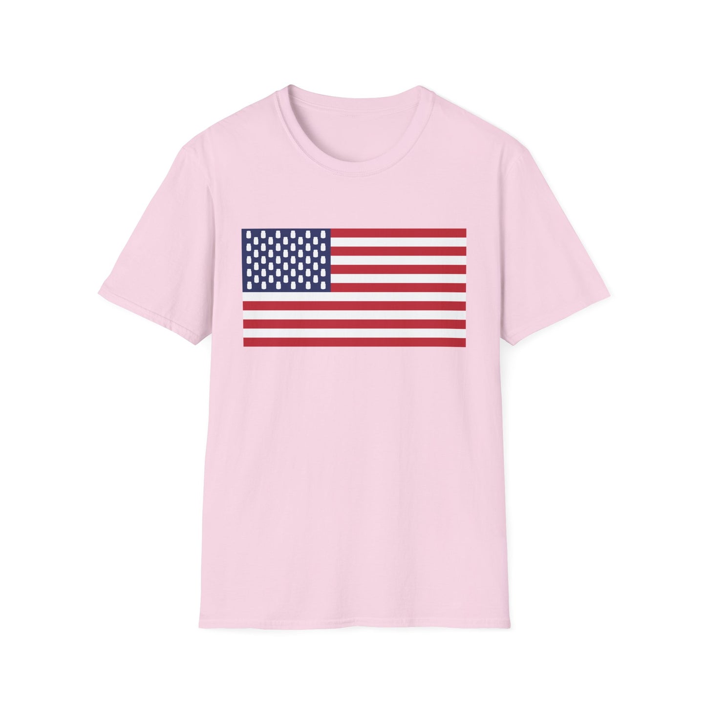 Mason Jar American Flag "Jars & Stripes" Softstyle Tee T-Shirt