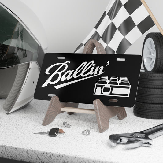 Mason Jar Case Moonshine & Canning Vanity License Plate - Black w/ White Art