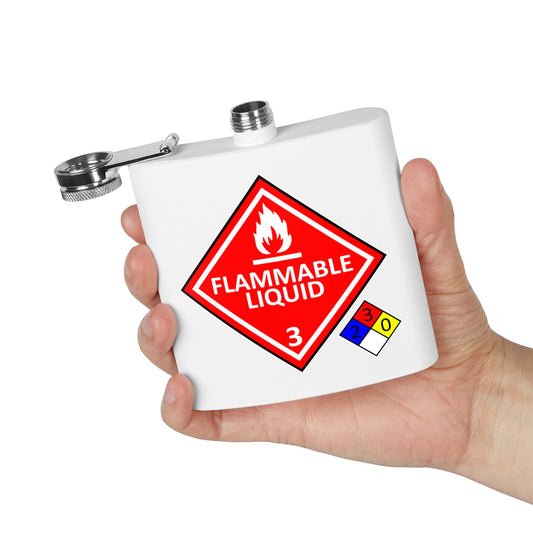 NFPA-704 Flammable Liquids Stainless Steel Flask