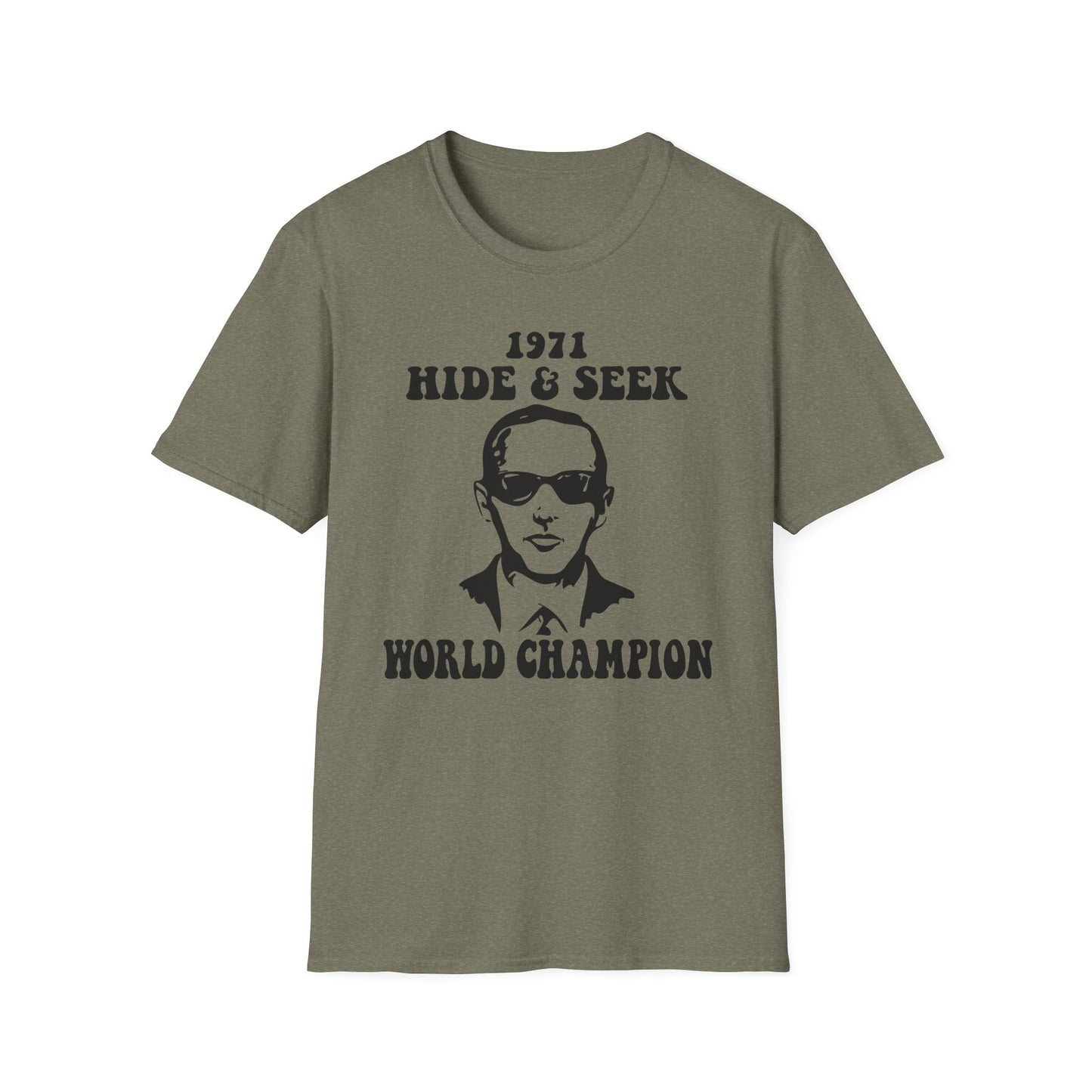 DB Cooper 1971 Hide & Seek World Champion Funny Softstyle Tee T-Shirt