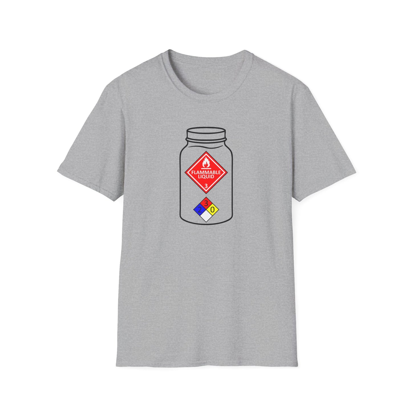 NFPA-704 Flammable Liquids Warning Moonshine & Distilling Softstyle Tee T-Shirt