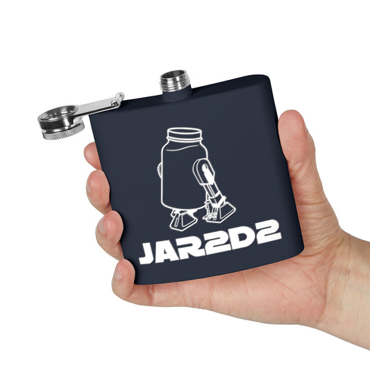 Shine Wars - JAR2D2 Parody Sci-Fi 6oz Stainless Steel Flask - Multiple Colors!
