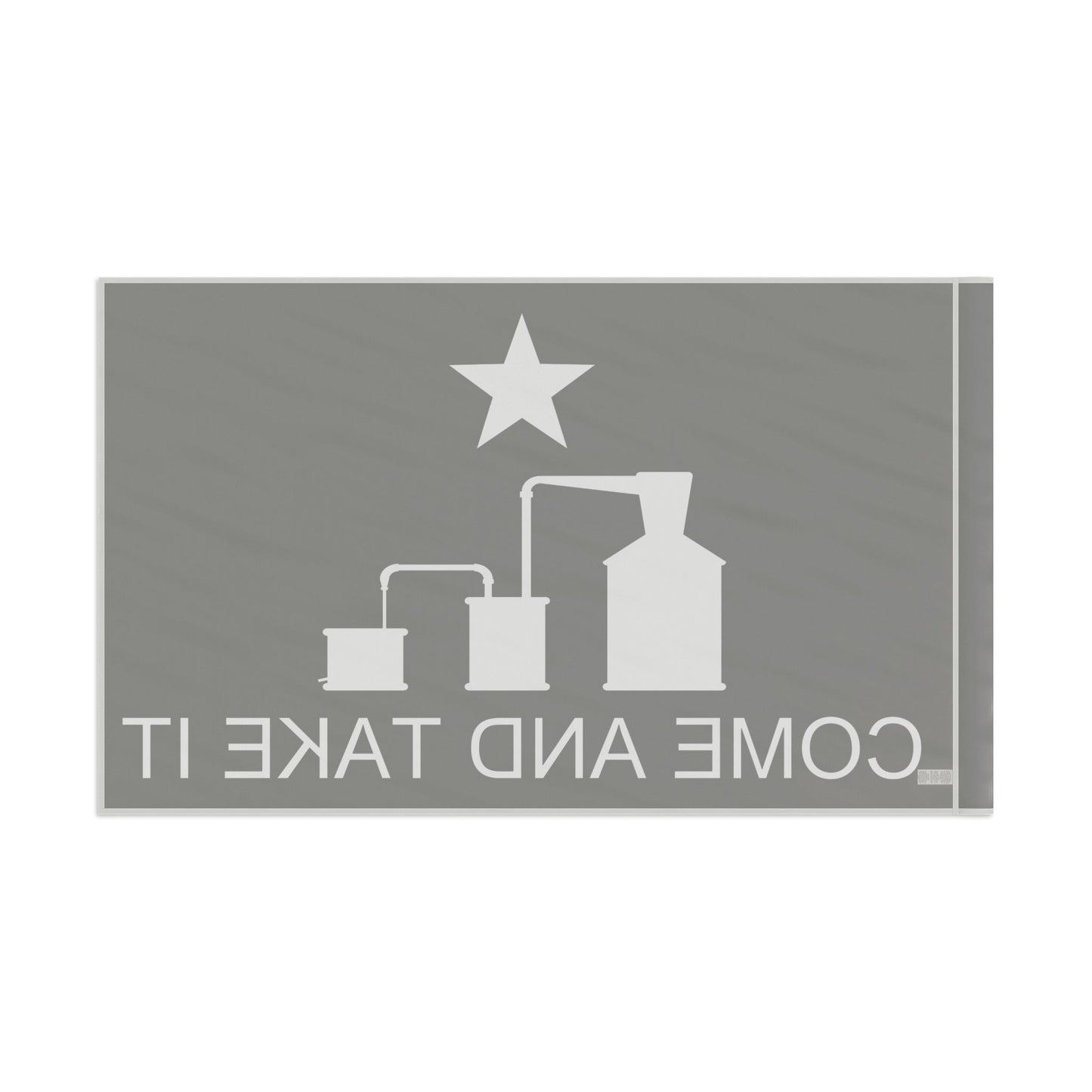 Come and Take It Moonshine Still Parody Flag - Black Flag w/ White Logo