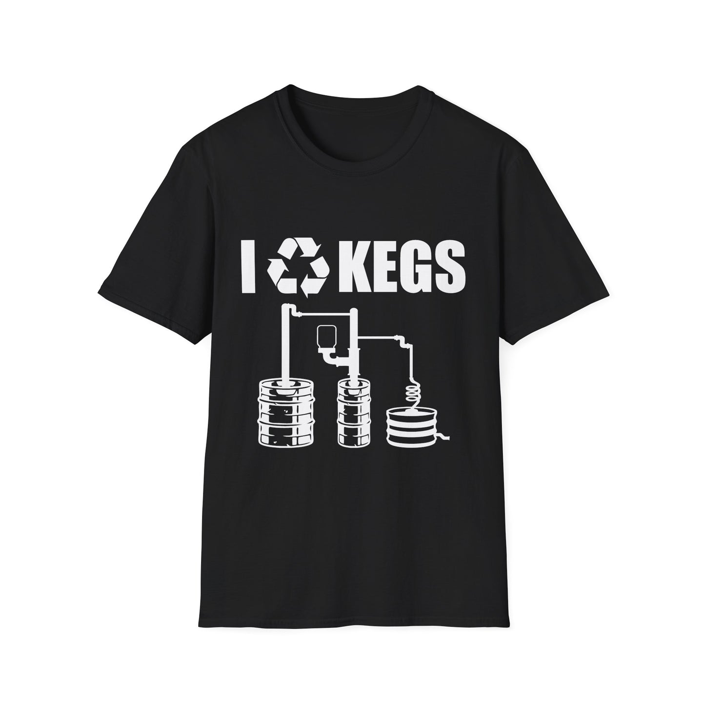 I Recycle Kegs Moonshiner & Hobbyist Distiller Softstyle Tee T-Shirt