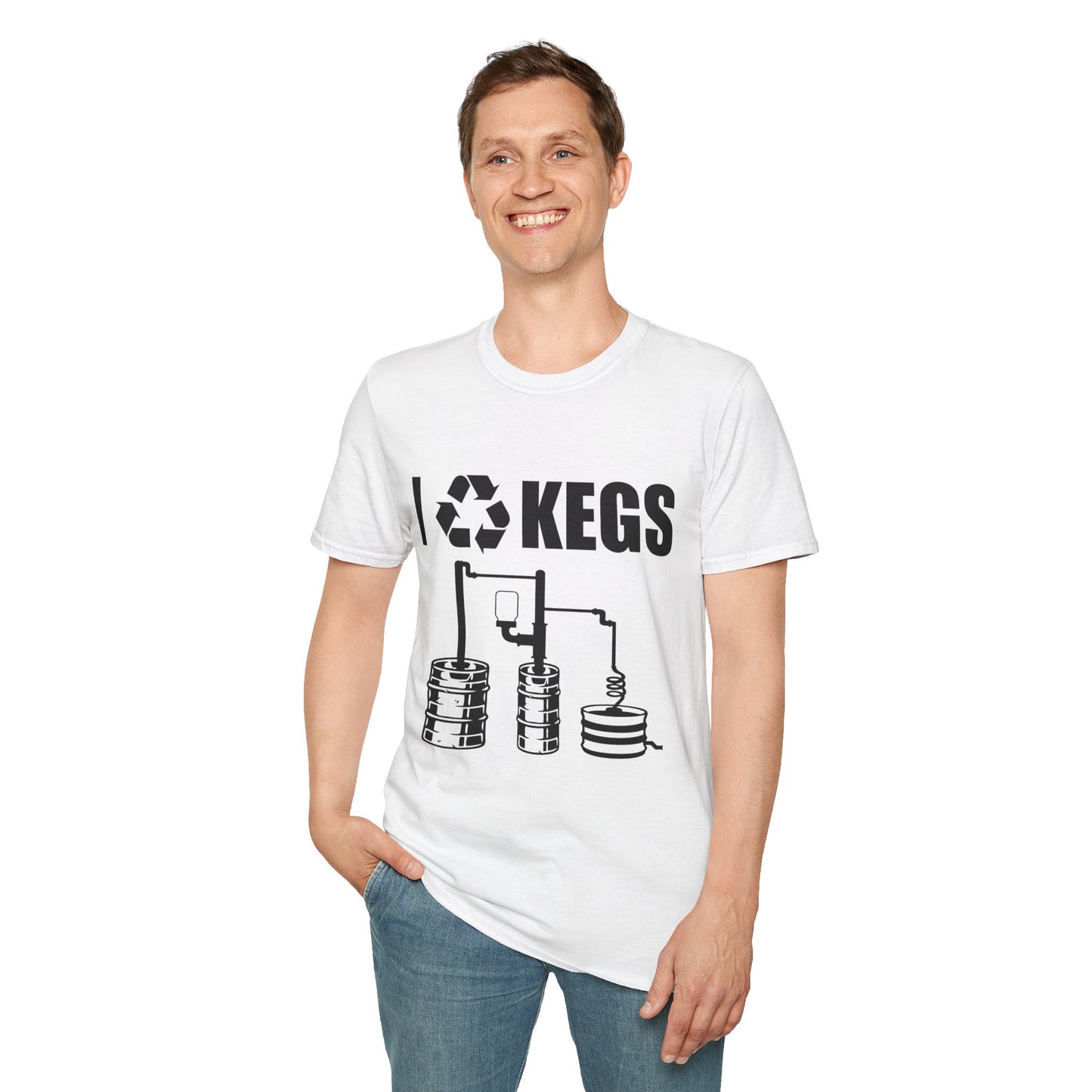 I Recycle Kegs Moonshiner & Hobbyist Distiller Softstyle Tee T-Shirt