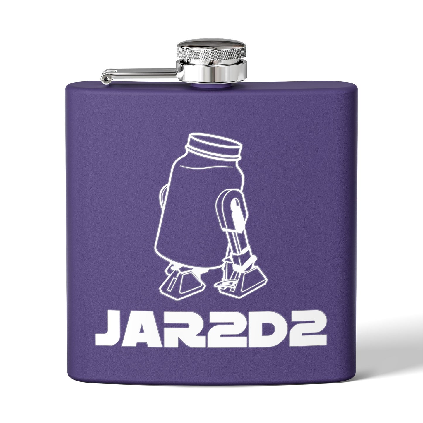 Shine Wars - JAR2D2 Parody Sci-Fi 6oz Stainless Steel Flask - Multiple Colors!
