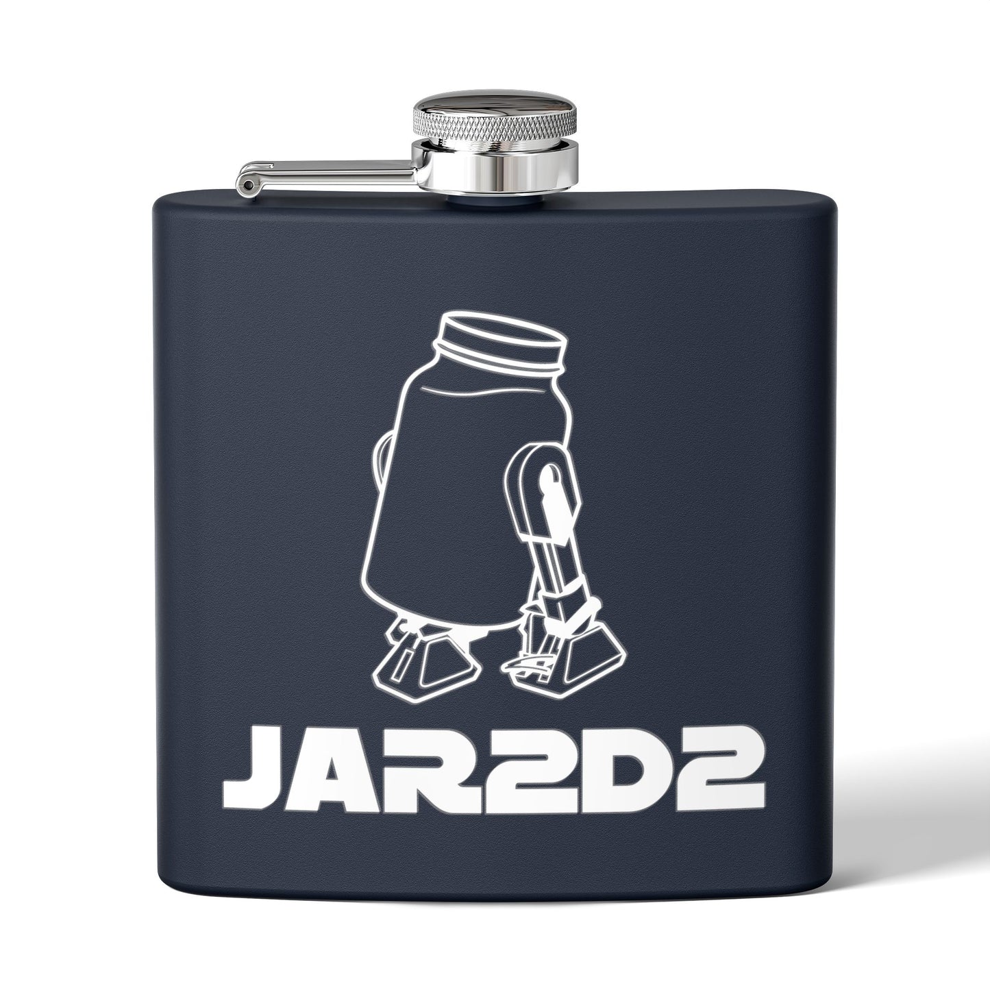 Shine Wars - JAR2D2 Parody Sci-Fi 6oz Stainless Steel Flask - Multiple Colors!