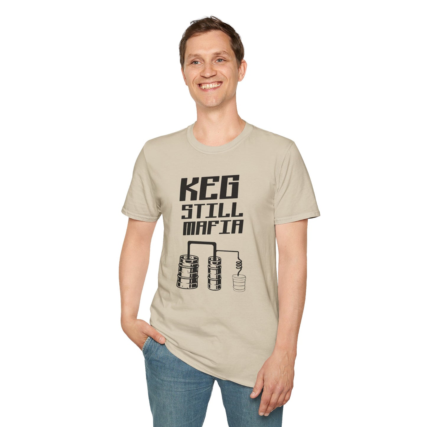 Keg Still Mafia Moonshine Distiller Softstyle Tee T-Shirt