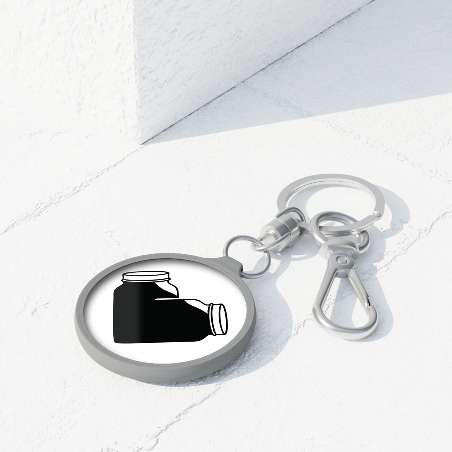 Mason Jar Heart Moonshine Love Keychain w/ Keyring