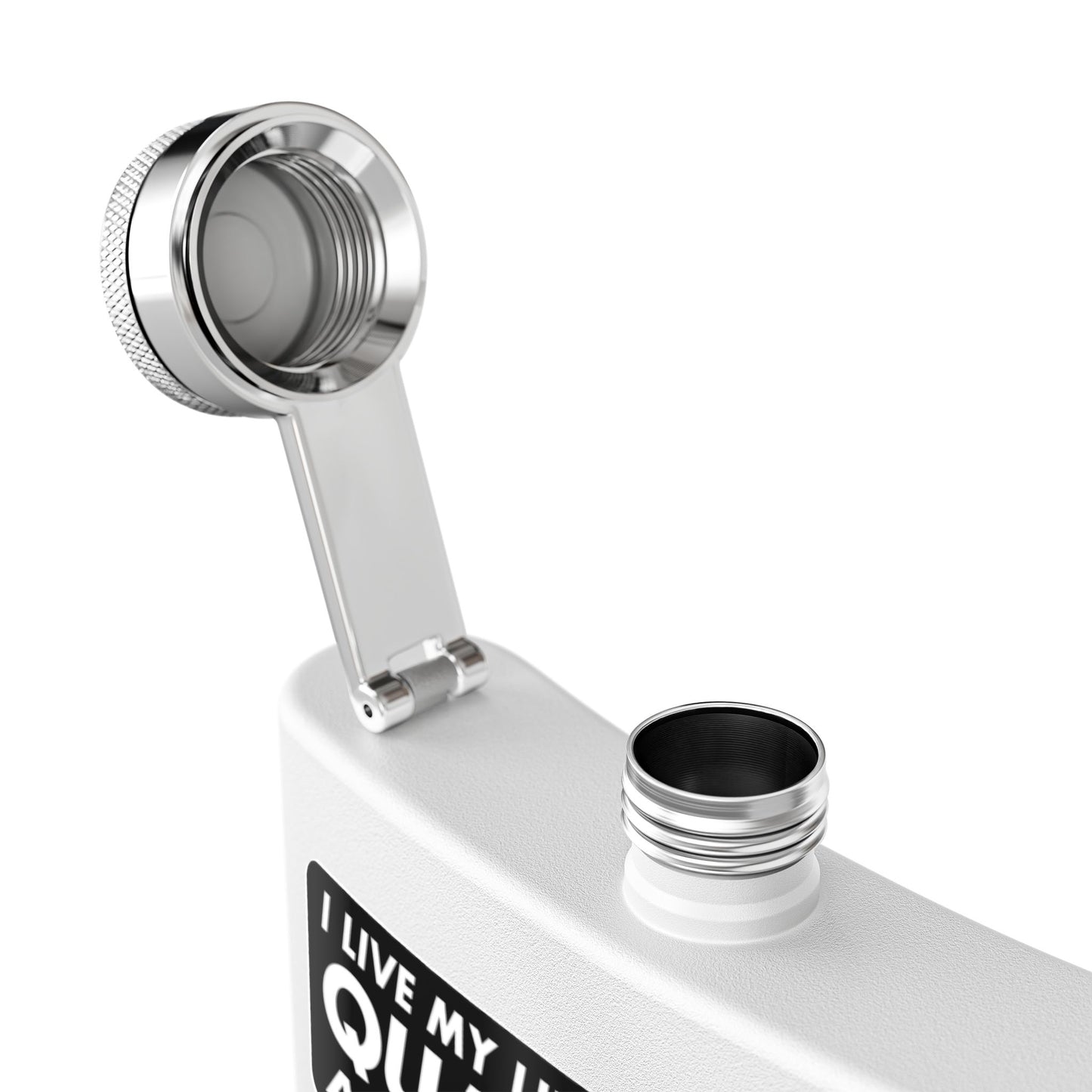 "I Live My Life A Quart At A Time!" 6oz Stainless Steel Flask - Multiple Colors!