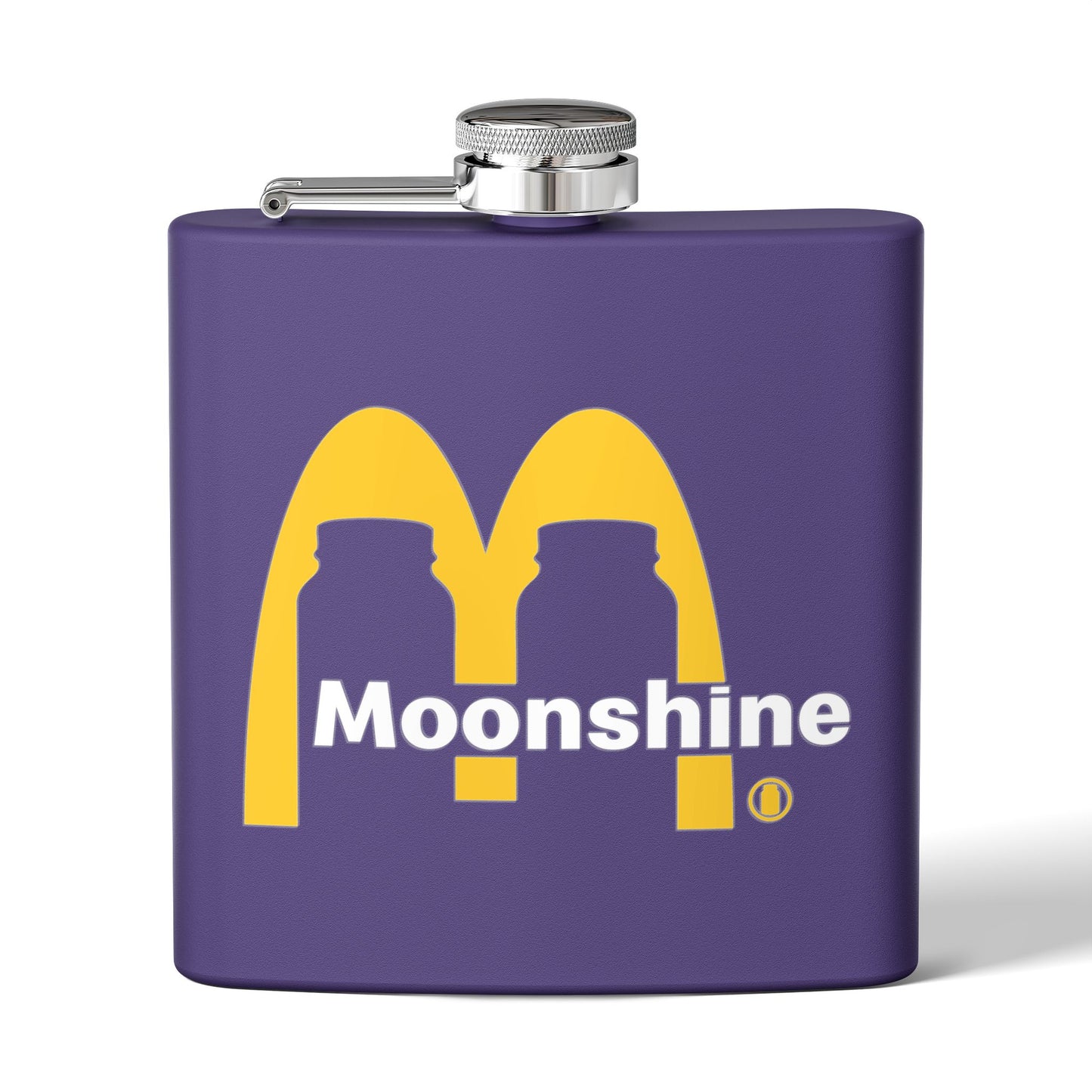 Fast Food Moonshine Mason Jars Parody 6oz Stainless Steel Flask - Multiple Colors!