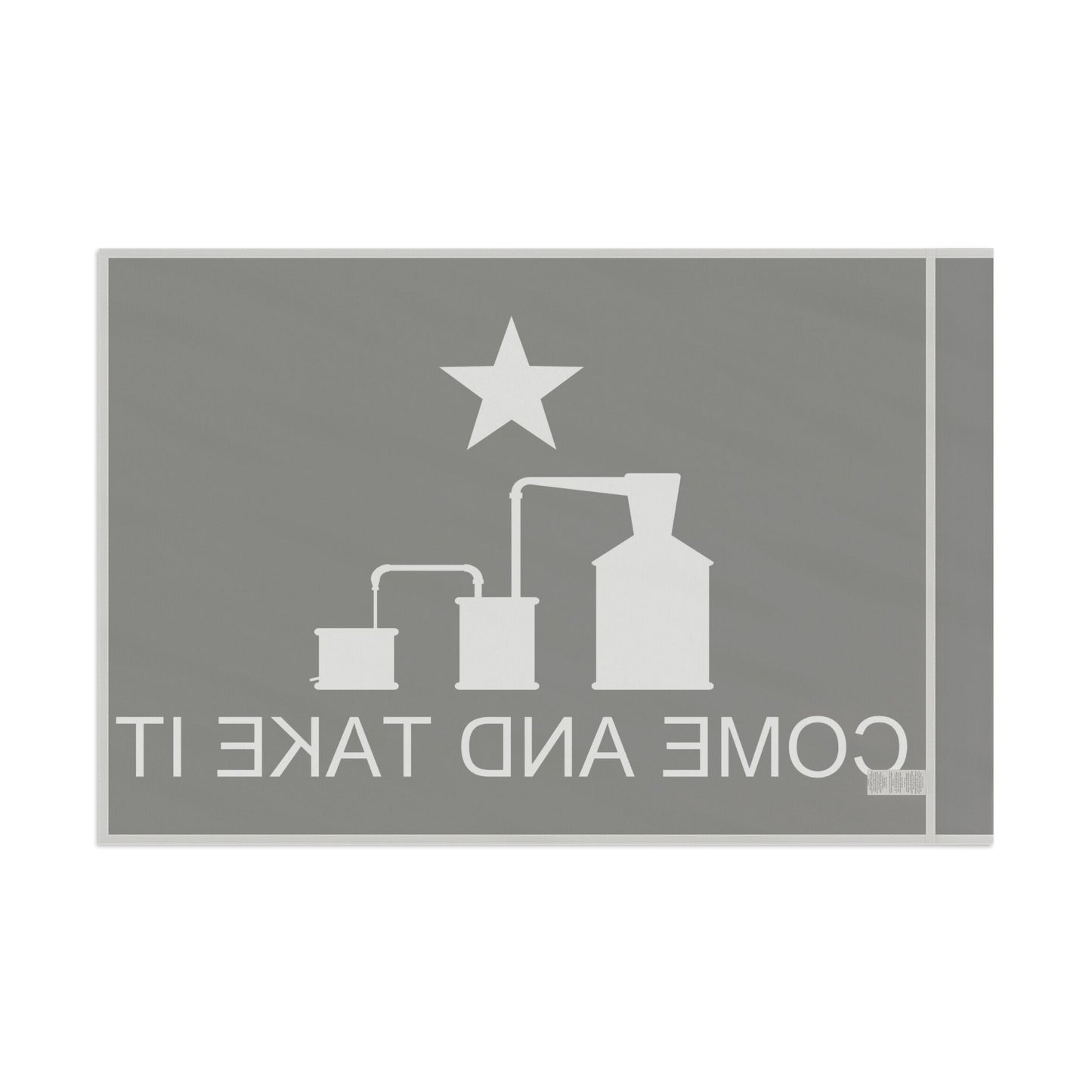 Come and Take It Moonshine Still Parody Flag - Black Flag w/ White Logo
