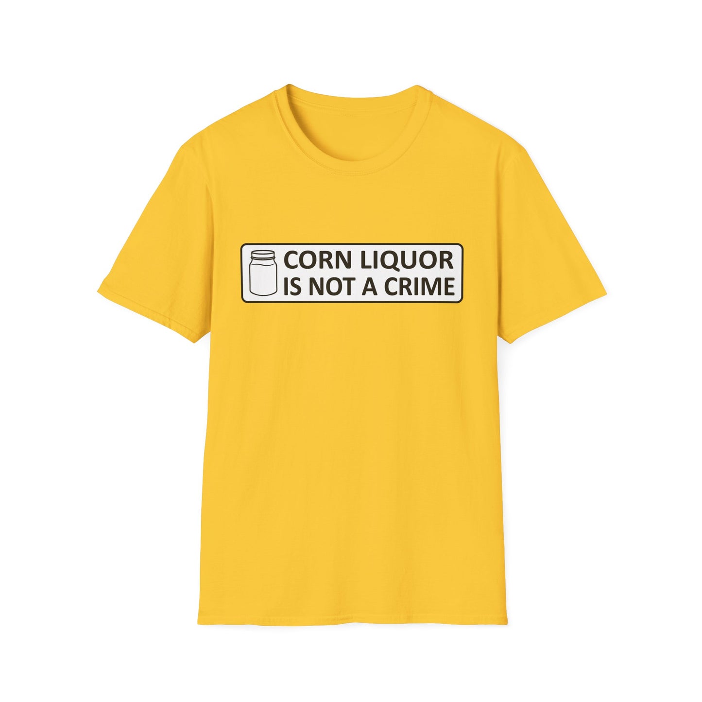 Corn Liquor Is Not A Crime Parody Moonshine & Home Distilling Softstyle Tee T-Shirt