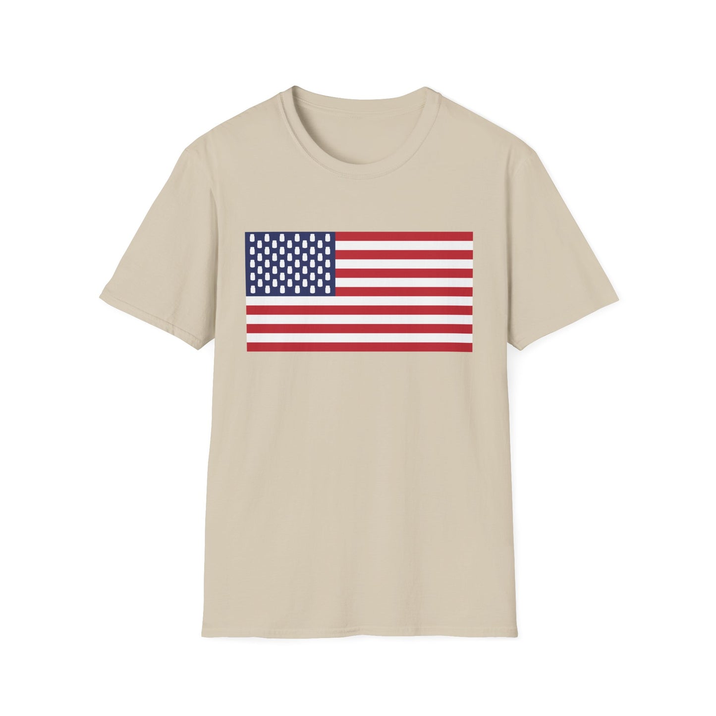 Mason Jar American Flag "Jars & Stripes" Softstyle Tee T-Shirt