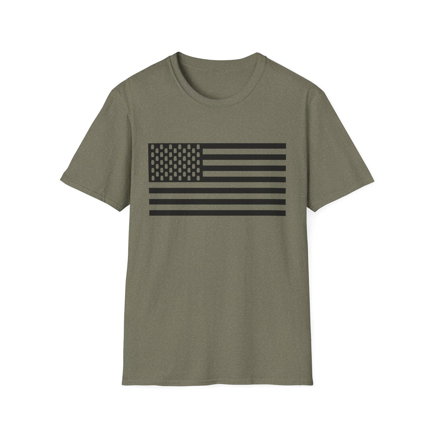 Mason Jar Tactical American Flag "Jars & Stripes" Softstyle Tee T-Shirt