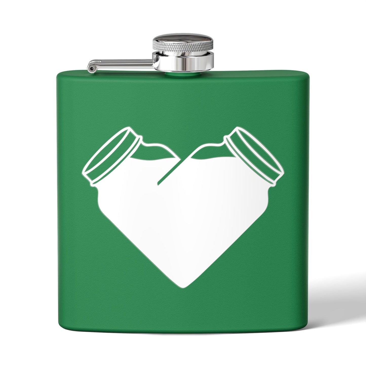 Mason Jar Heart Moonshine Love 6oz Stainless Steel Flask - Multiple Colors!
