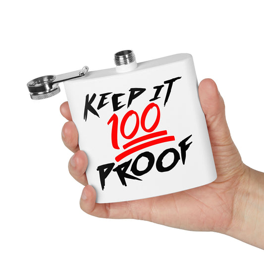 Keep It 100 Proof Stainless Steel Flask