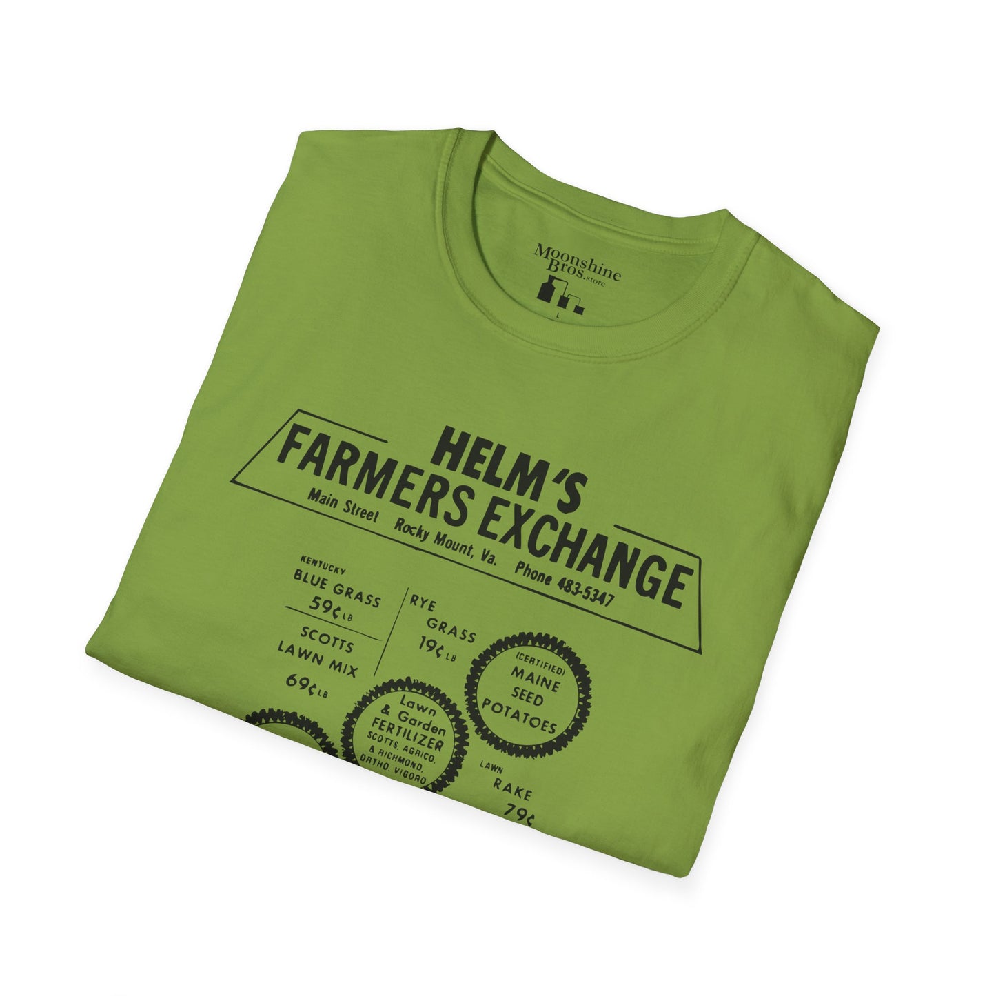 Helms Farmers Exchange — Moonshine History Front & Back Print Shirt
