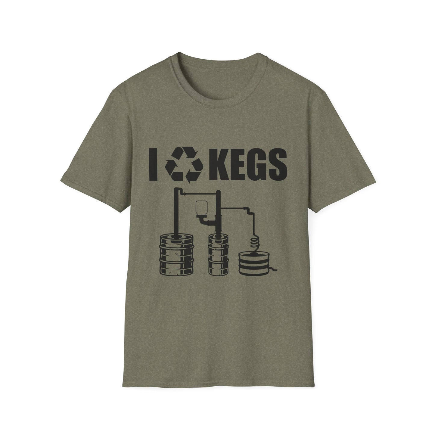I Recycle Kegs Moonshiner & Hobbyist Distiller Softstyle Tee T-Shirt