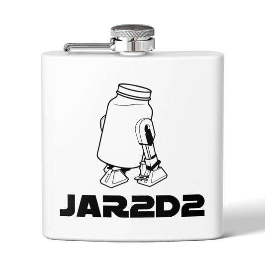 Shine Wars - JAR2D2 Parody Sci-Fi 6oz Stainless Steel Flask - Multiple Colors!