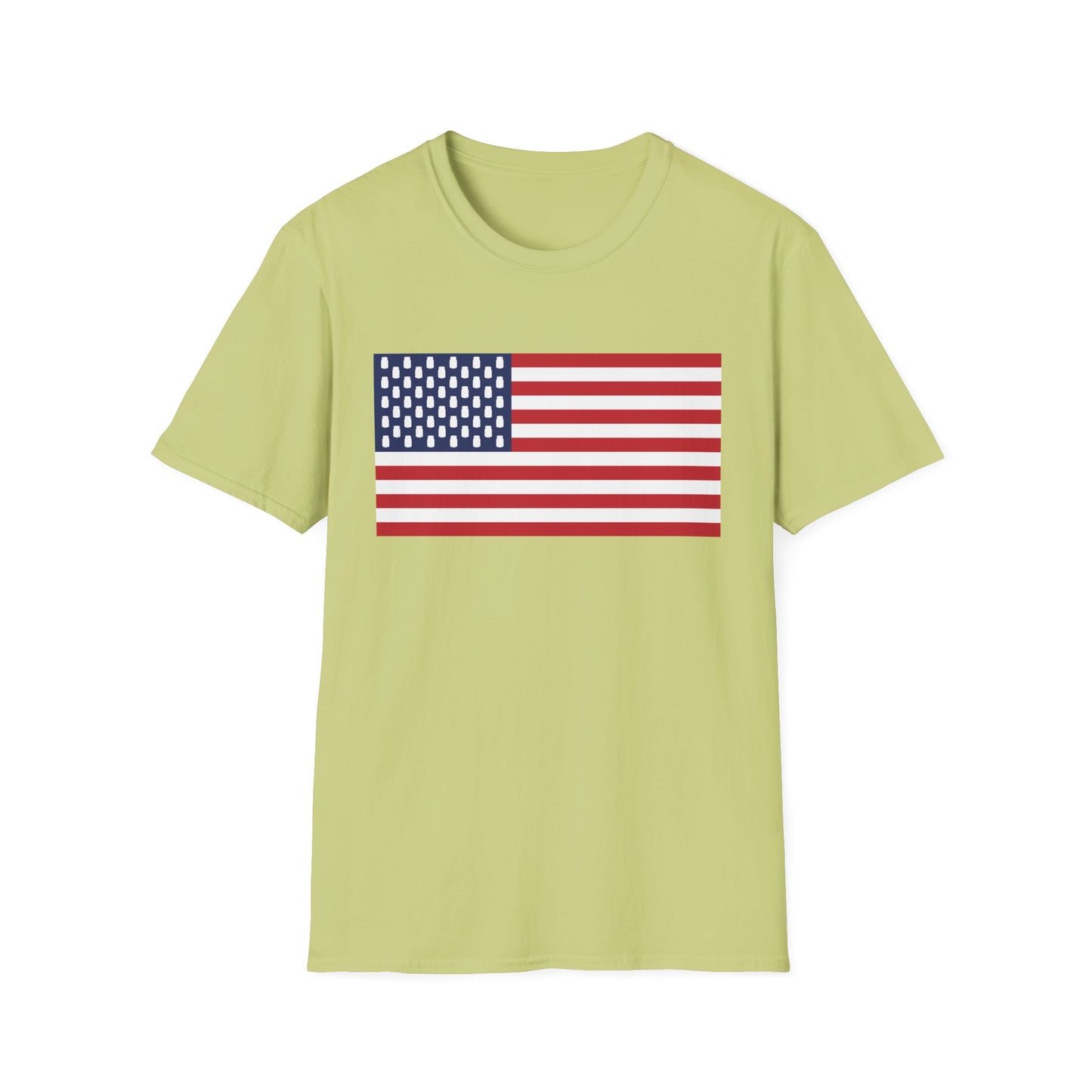 Mason Jar American Flag "Jars & Stripes" Softstyle Tee T-Shirt