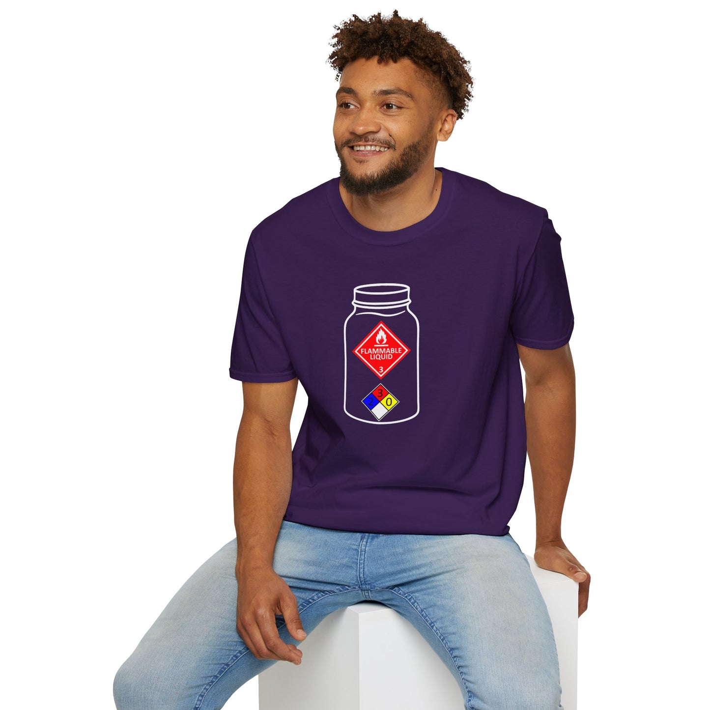 NFPA-704 Flammable Liquids Warning Moonshine & Distilling Softstyle Tee T-Shirt